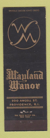 Matchbook Cover - Wayland Manor Providence RI