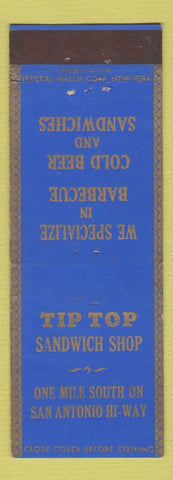 Matchbook Cover - Tip Top Sandwich Shop San Antonio TX? Federal
