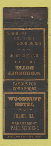 Matchbook Cover - Woodruff Hotel Joliet IL WEAR