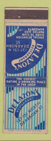 Matchbook Cover - DeLazon's Restaurant Chicago IL WORN BACK