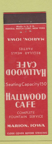 Matchbook Cover - Hallwood Cafe Marion IA