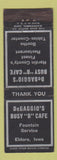 Matchbook Cover - DeBaggio's Busy B Cafe Eldora IA
