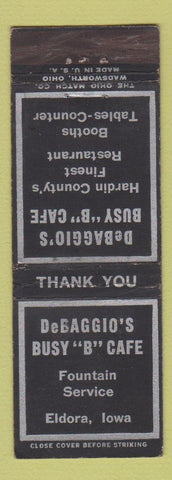 Matchbook Cover - DeBaggio's Busy B Cafe Eldora IA