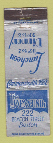 Matchbook Cover - The Salmagundi Boston MA WORN