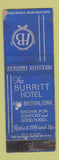 Matchbook Cover - Burritt Hotel New Britain CT WEAR