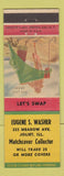 Matchbook Cover - Eugene Washer Match Collector Joliet IL pinup