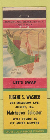 Matchbook Cover - Eugene Washer Match Collector Joliet IL pinup