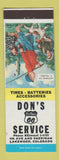 Matchbook Cover - Don's Phillips 66 oil gas Lakewood Colorado