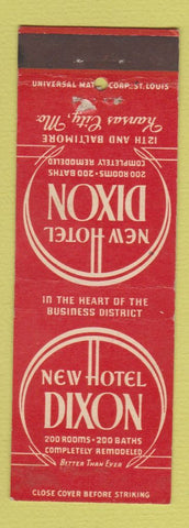 Matchbook Cover - New Hotel Dixon Kansas City MO
