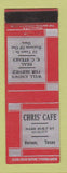 Matchbook Cover - Chris Cafe Vernon TX WEAR
