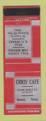 Matchbook Cover - Chris Cafe Vernon TX WEAR