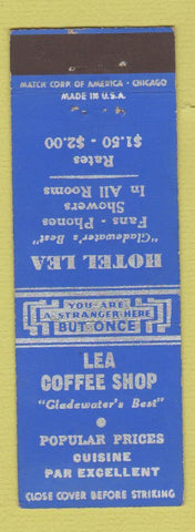 Matchbook Cover - Lea Coffee Shop Hotel Lea Gladewater TX