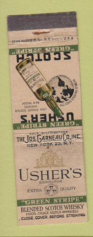 Matchbook Cover - Usher's Whisky Jos Garneau New York City WORN