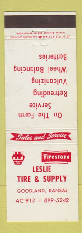Matchbook Cover - Leslie Tire and Supply Goodland KS