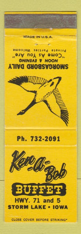 Matchbook Cover - Ker a Bob Buffet Storm Lake IA