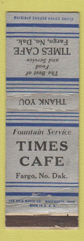 Matchbook Cover - Times Cafe Fargo ND WEAR
