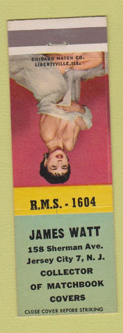 Matchbook Cover - James Watt Match Collector Jersey City NJ pinup