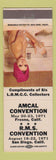 Matchbook Cover - Amcal Convention RMS Match San Diego CA 1971 pinup