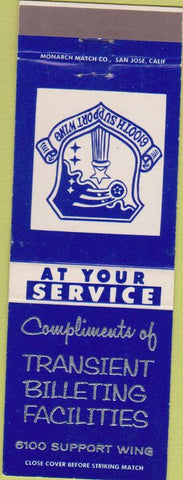 Matchbook Cover - Transiet Billeting Faciliteis 6100 Support Wing Military