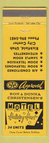 Matchbook Cover - Motel Holiday Host Richfield UT