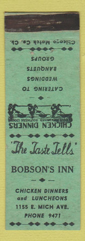 Matchbook Cover - Bobson's Inn Chicago? WORN BACK