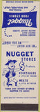 Matchbook Cover - Nutgget Food Stores Woodland Williams CA