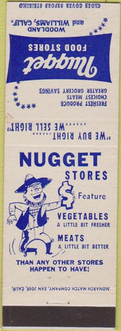 Matchbook Cover - Nutgget Food Stores Woodland Williams CA