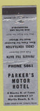 Matchbook Cover - Parker's Motor Hotel Myrtle Beach SC