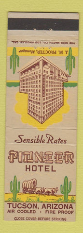 Matchbook Cover - Pioneer Hotel Tucson AZ cactus covered wagon