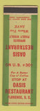 Matchbook Cover - Oasis Restaurant Florence SC