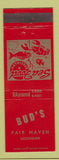 Matchbook Cover - Bud's Restaurant Fair Haven MI