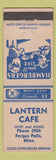 Matchbook Cover - Lantern Cafe Fergus Falls MN