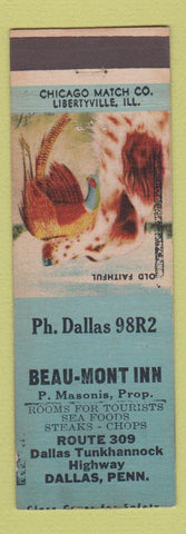 Matchbook Cover - Beau Mont Inn Dallas PA