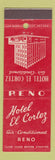 Matchbook Cover - Hotel El Cortez Reno NV Casino