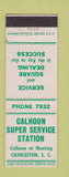 Matchbook Cover - Calhoun Super Service oil gas Charleston SC