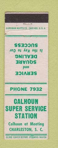 Matchbook Cover - Calhoun Super Service oil gas Charleston SC