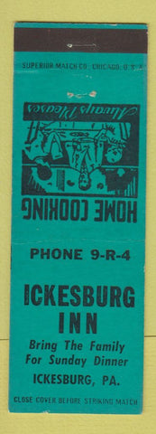 Matchbook Cover - Ickesburg Inn PA TEAL