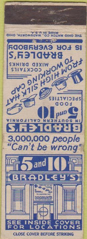 Matchbook Cover - Bradley's Stores Southern CA