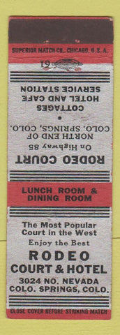 Matchbook Cover - Rodeo Court and Hotel Colorado Springs