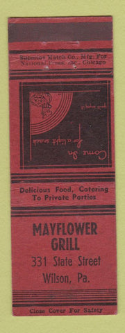 Matchbook Cover - Mayflower Grill Wilson PA