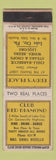Matchbook Cover - Club Red Diamond Eddy's Place Lake City FL