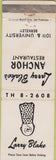 Matchbook Cover - Larry Blake's Anchor Restaurant Berkeley CA