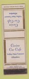 Matchbook Cover - Cavins Car Cafe Alhambra CA WEAR