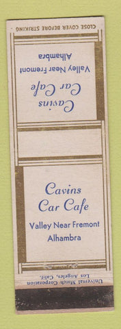 Matchbook Cover - Cavins Car Cafe Alhambra CA WEAR