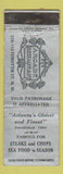 Matchbook Cover - Arcade Restaurant Atlanta GA WORN BACK