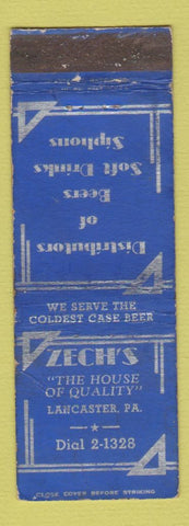 Matchbook Cover - Zech's Beer Distributor Lancaster PA WORN