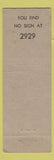 Matchbook Cover - 2929 Connecticut Ave Cafe Washington DC