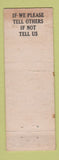 Matchbook Cover - Joseph Corino Three Maples Lodge Newton NJ WORN