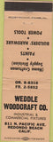 Matchbook Cover - Weddle Woodcraft Co Redondo Beach CA
