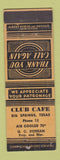 Matchbook Cover - Club Cafe Big Springs TX Spring